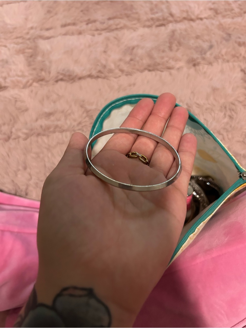 Silver Metal Bangle Bracelet - Simple Classic